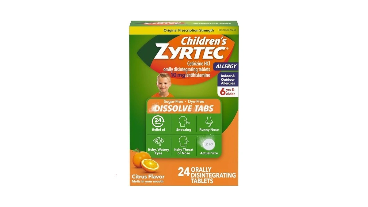 Zyrtec Children's 24 Hour Dissolving Allergy Relief Tablets With 10