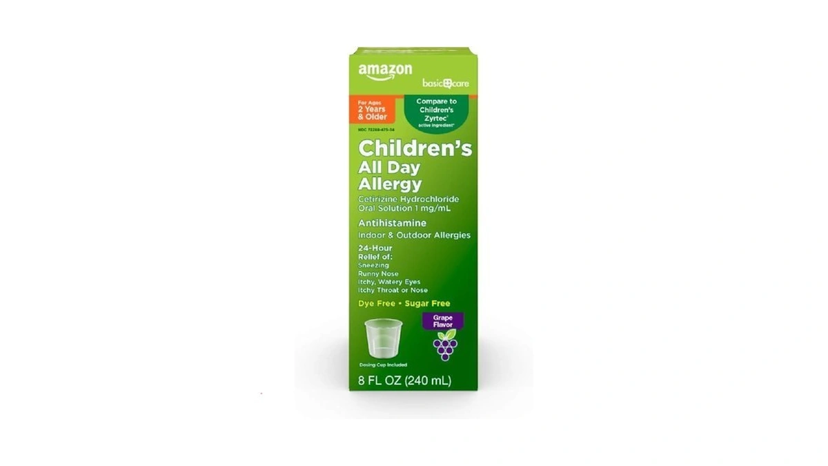 Amazon Basic Care 24 Hour Allergy Relief For Children, Cetirizine