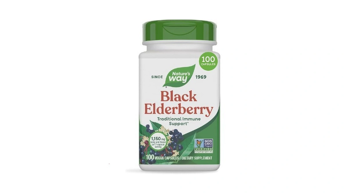Nature's Way Black Elderberry Capsules, Traditional Immune Support Supplement With