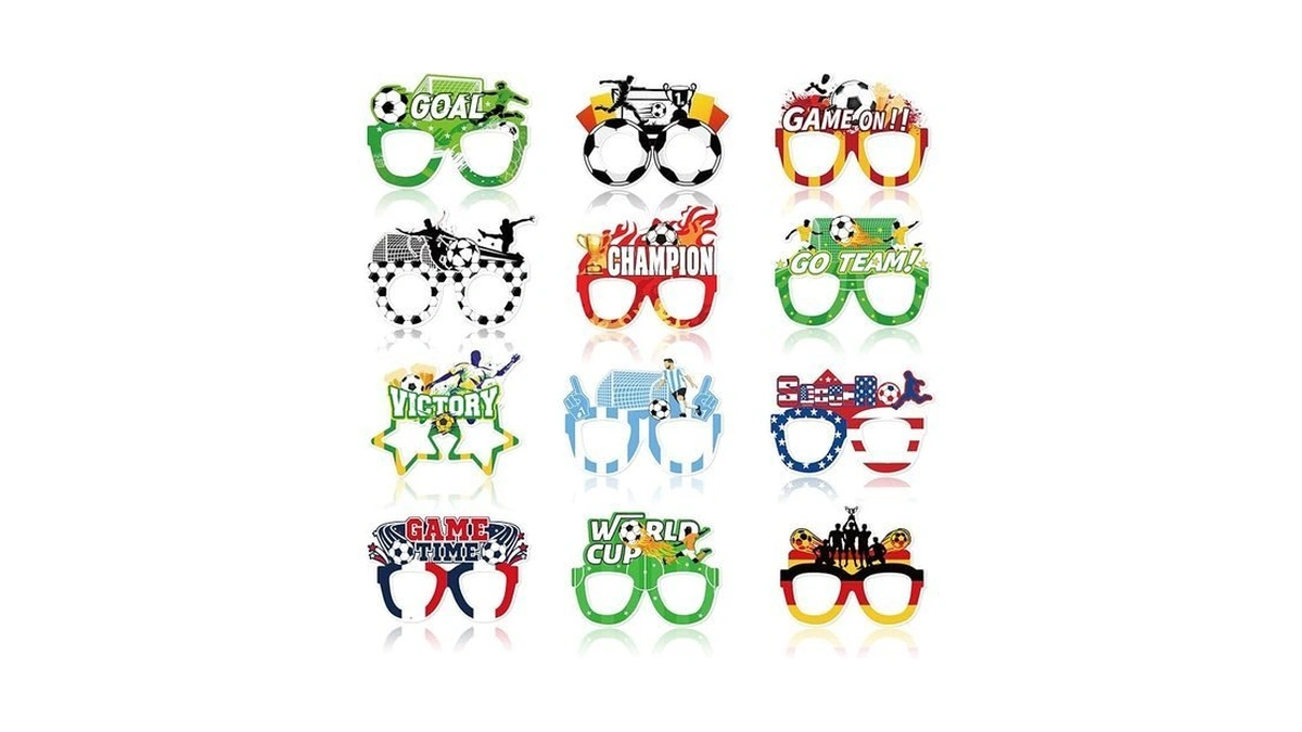 Actilize 12 Pcs Soccer Glasses Novelty Sunglasses With Country Flag