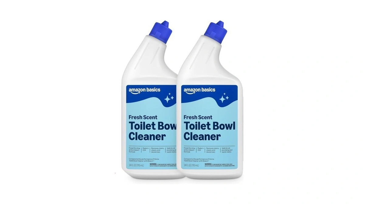 Amazon Basics Toilet Bowl Cleaner With Cling Action Formula, Bleach,