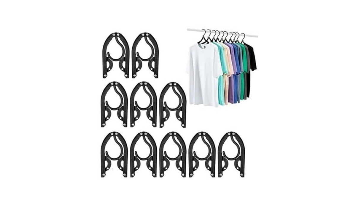 Qtoetuii Foldable Hangers, Folding Hangers, Travel Hangers, Folding Clothes Hanger,