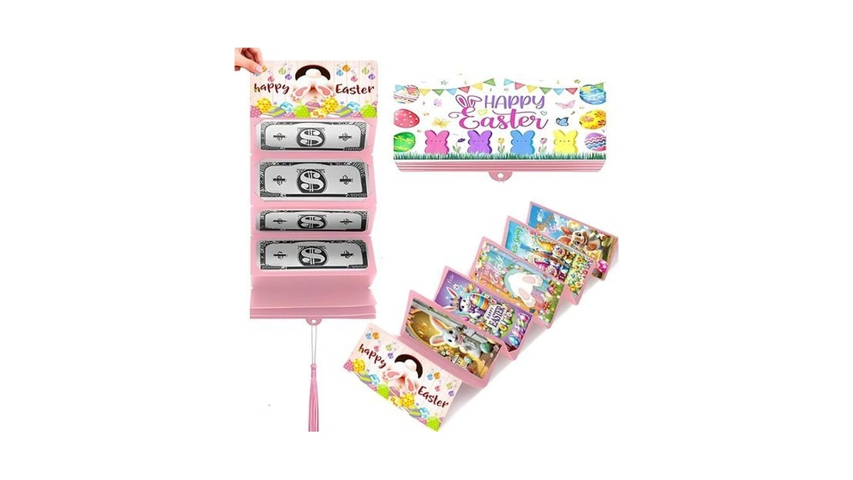 Easter Money Holder With Bunny - 10 Slot Cash Envelope
