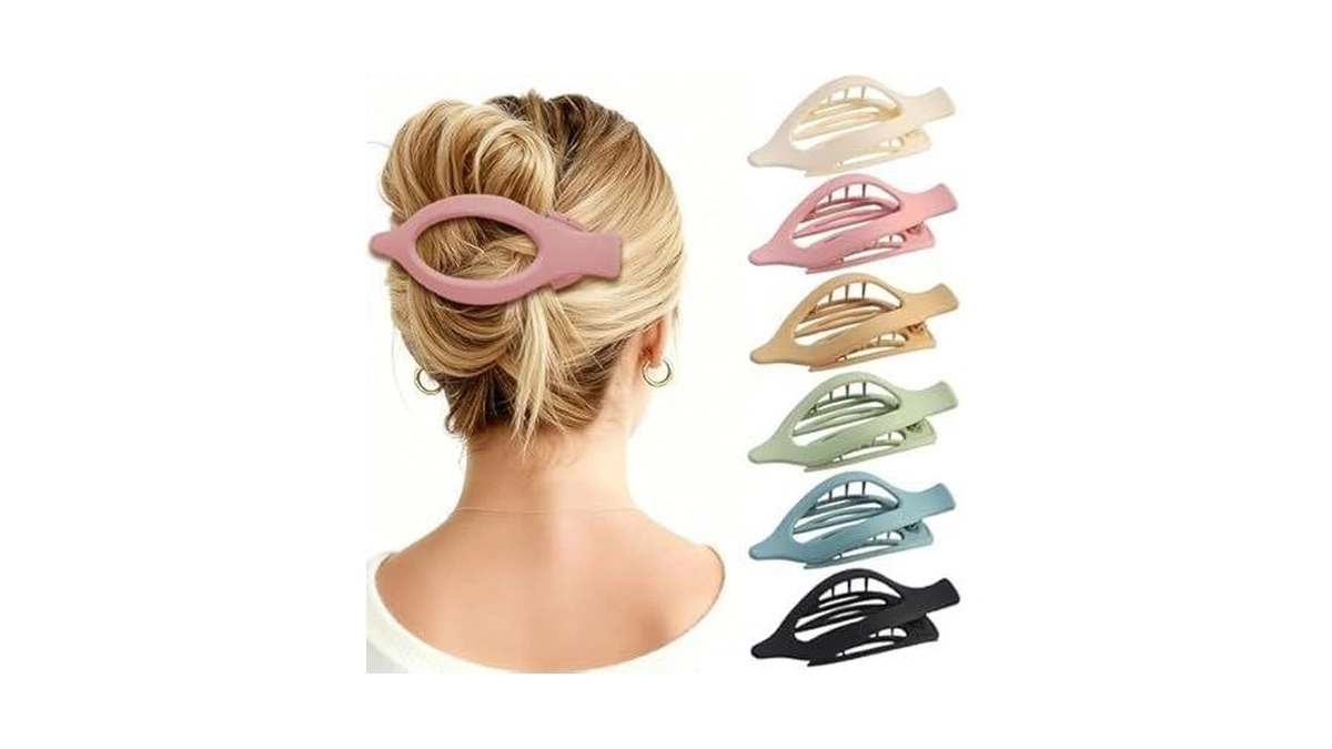 Chandat Flat Hair Clip 6 Pcs Lay Down Claw Clips