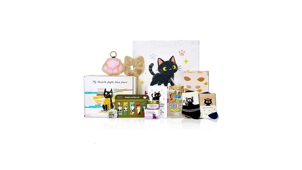 Cat Lover Gifts For Women, Valentine's Gift Box With Glass