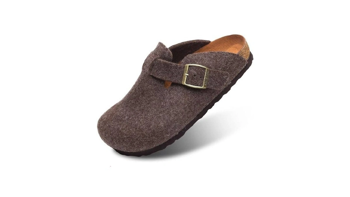 Sxesdbr Unisex Wool Clogs With Arch Support Adjustable Buckle Wool