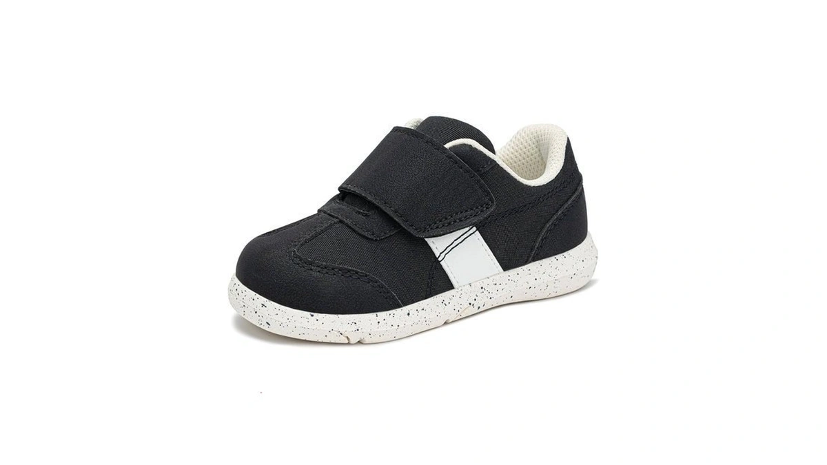 Toddler Boy Shoes Size 9 Black Sneakers With Hook And