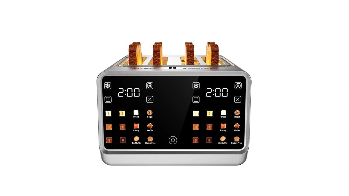 4-slice Smart Toaster, 1800w Digital Touchscreen With Dual-zone Control, 1.5"
