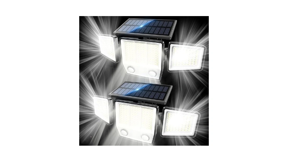 Mdcmdcm Solar Motion Lights Outdoor Waterproof - 3000lm Led Security