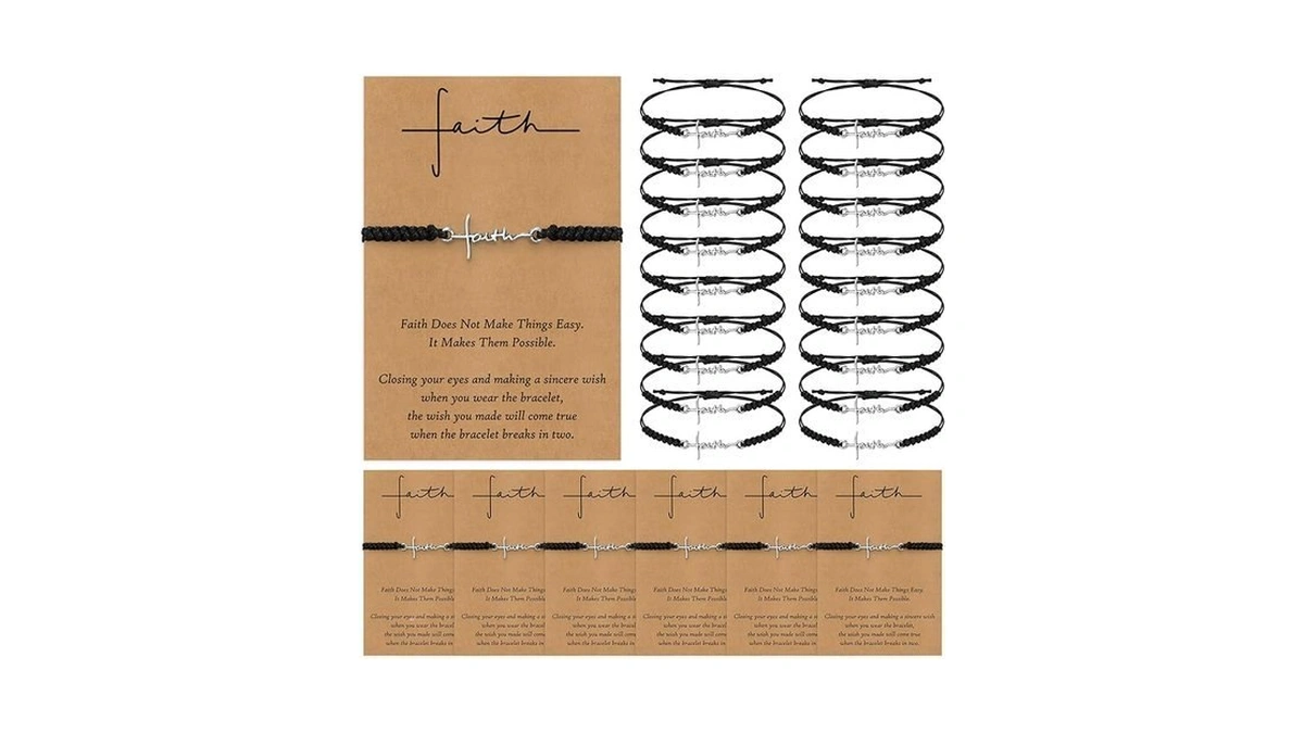 Landical 36 Set Christmas Christian Faith Bracelet Bulk For Women