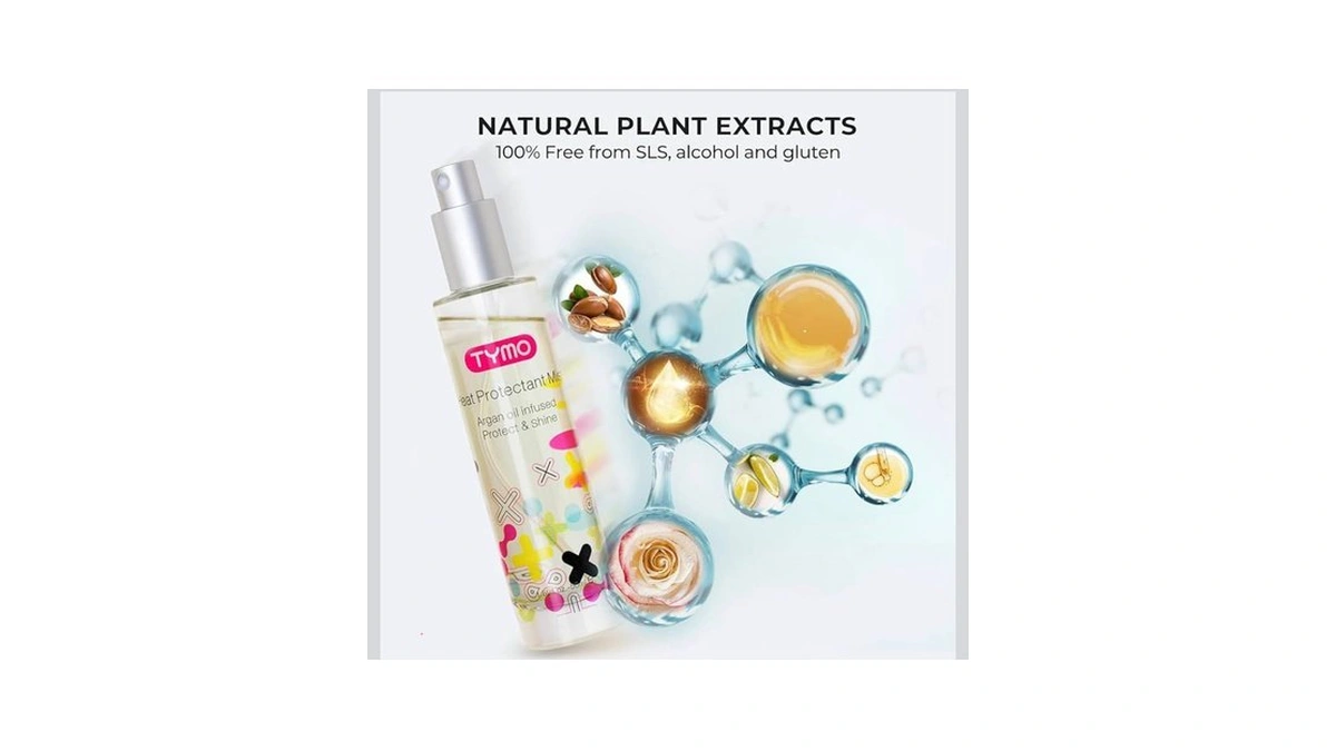 Tymo Heat Protectant Spray For Hair With Argan Oil For