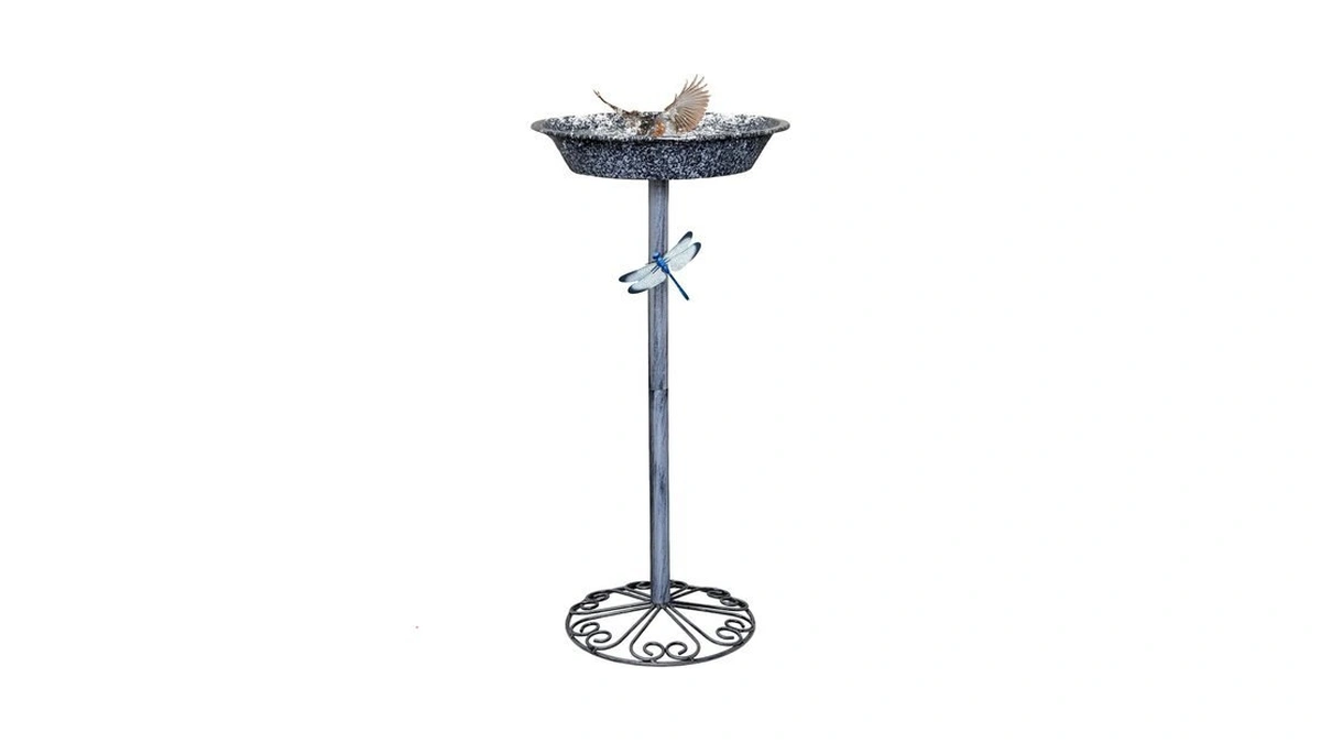 Fkksparkler Outdoor Garden Bird Bath, 25.5 Inch Height Bird Feeder,