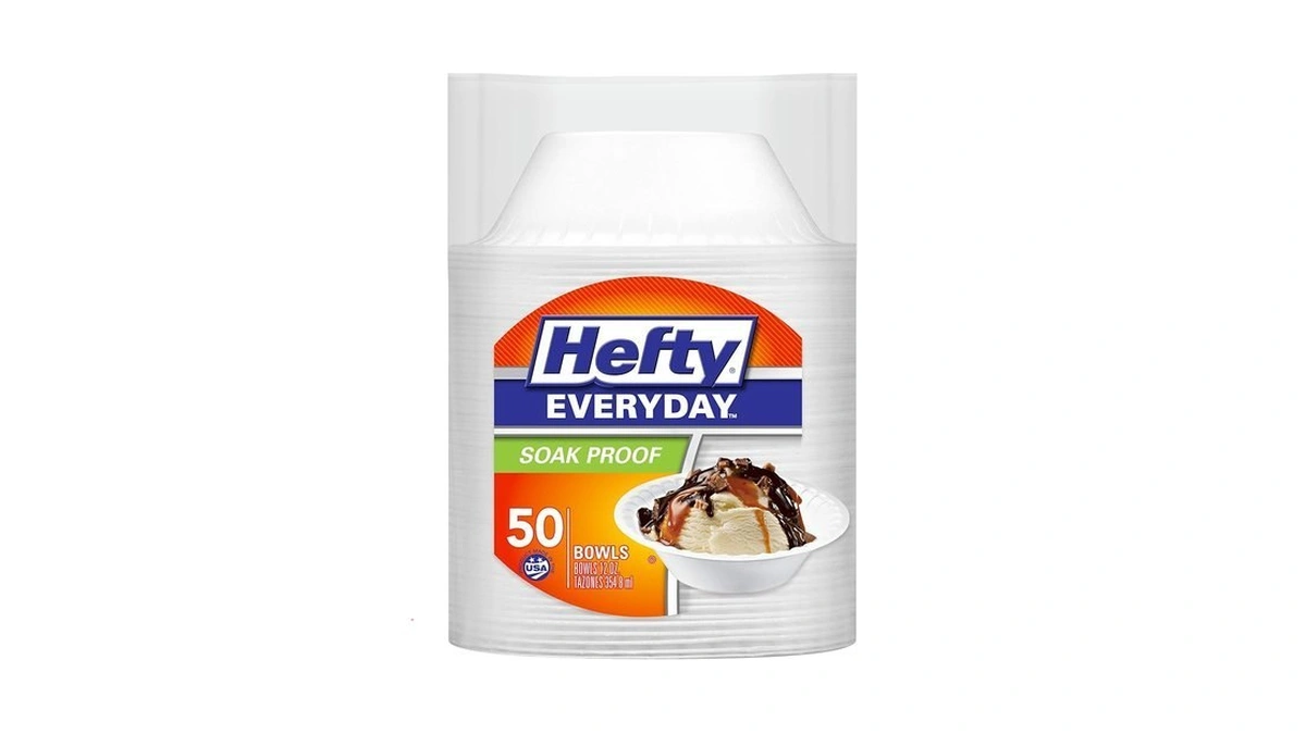 Hefty Everyday Soak-proof Foam Bowls, 12 Ounce, 50 Count