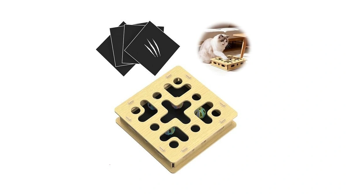 Eiodear Cat Nail File Scratcher Box With 5 Sandpaper Pads