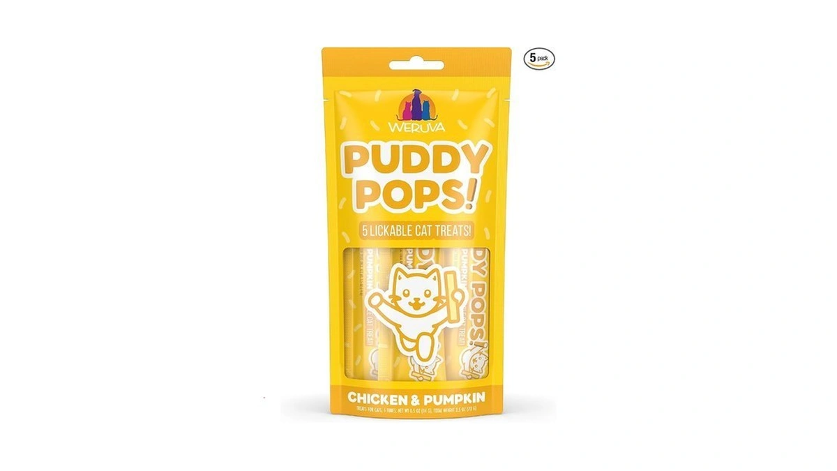 Weruva Puddy Pops, Chicken And Pumpkin Lickable Cat Treats, 0.5oz