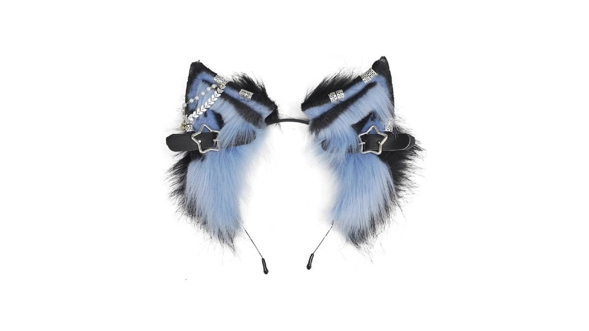 Quicomp Wolf Ears Tail Costume Wolf Ear Headband Fox Ear