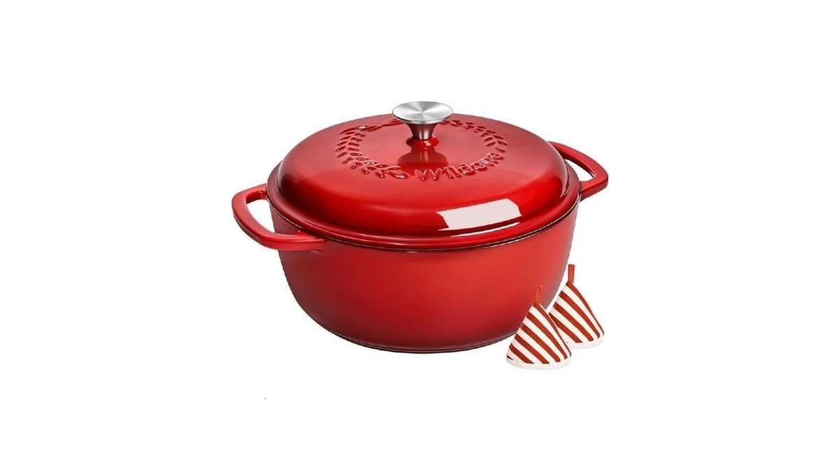 Enameled Cast Iron Dutch Oven - Wildone 6qt Pot With