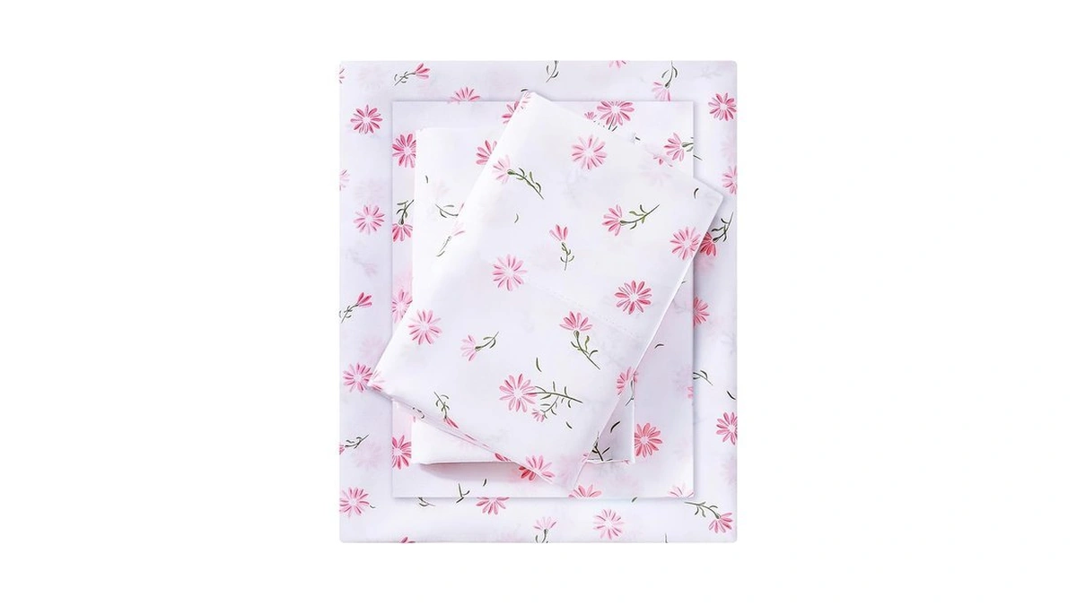 Mooreeke Cozy Vintage Microfiber Printed Floral Full Sheet Set -