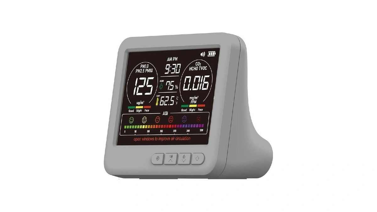 Professional 16-in-1 Portable Indoor Air Quality Monitor With Aqi Reminder,