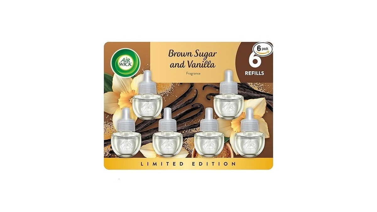 Air Wick Plug-in Scented Oil Refills, 6 Count, Brown Sugar