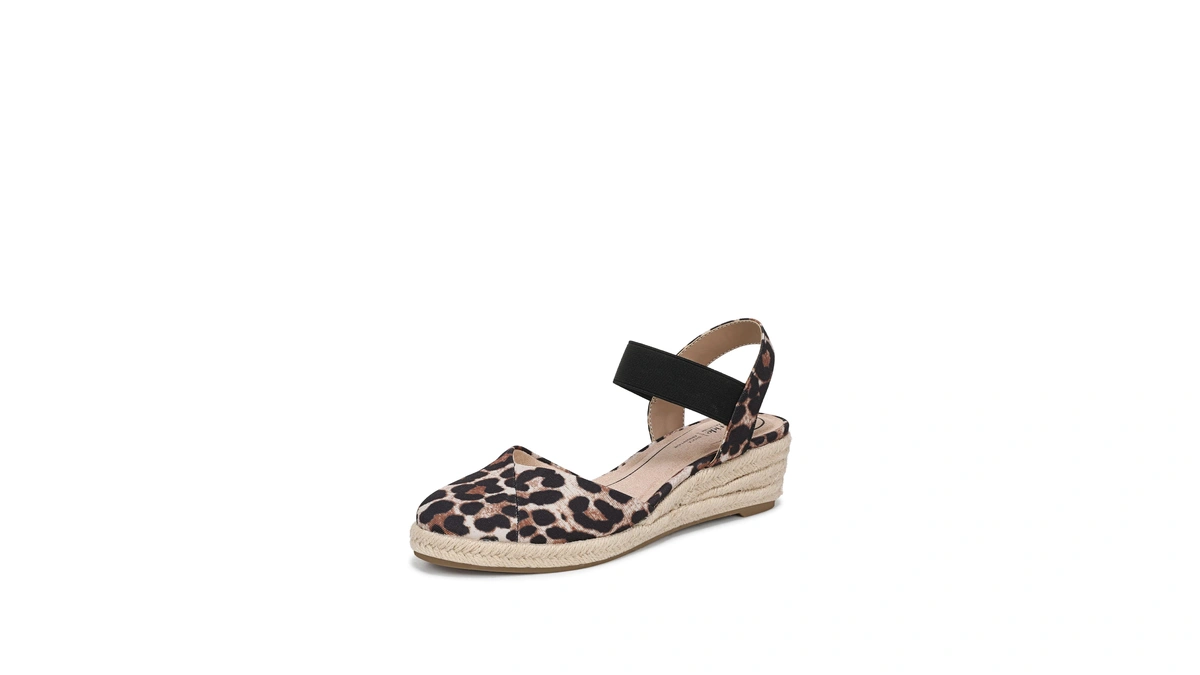 Lifestride Women's Kimmie Espadrille Wedge Sandal Natural Leopard 7.5 W