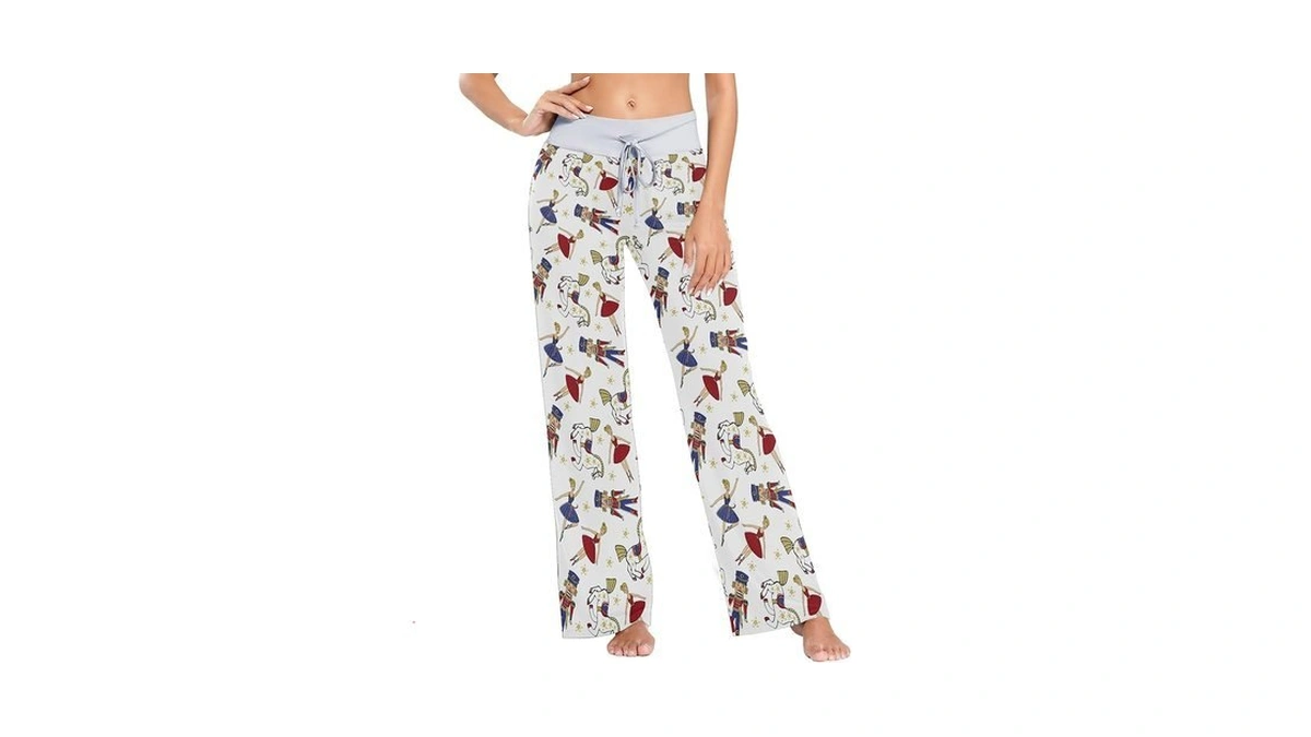 Fisyme Christmas Ballet Dancers Nutcrackers Pajama Pants For Women Soft