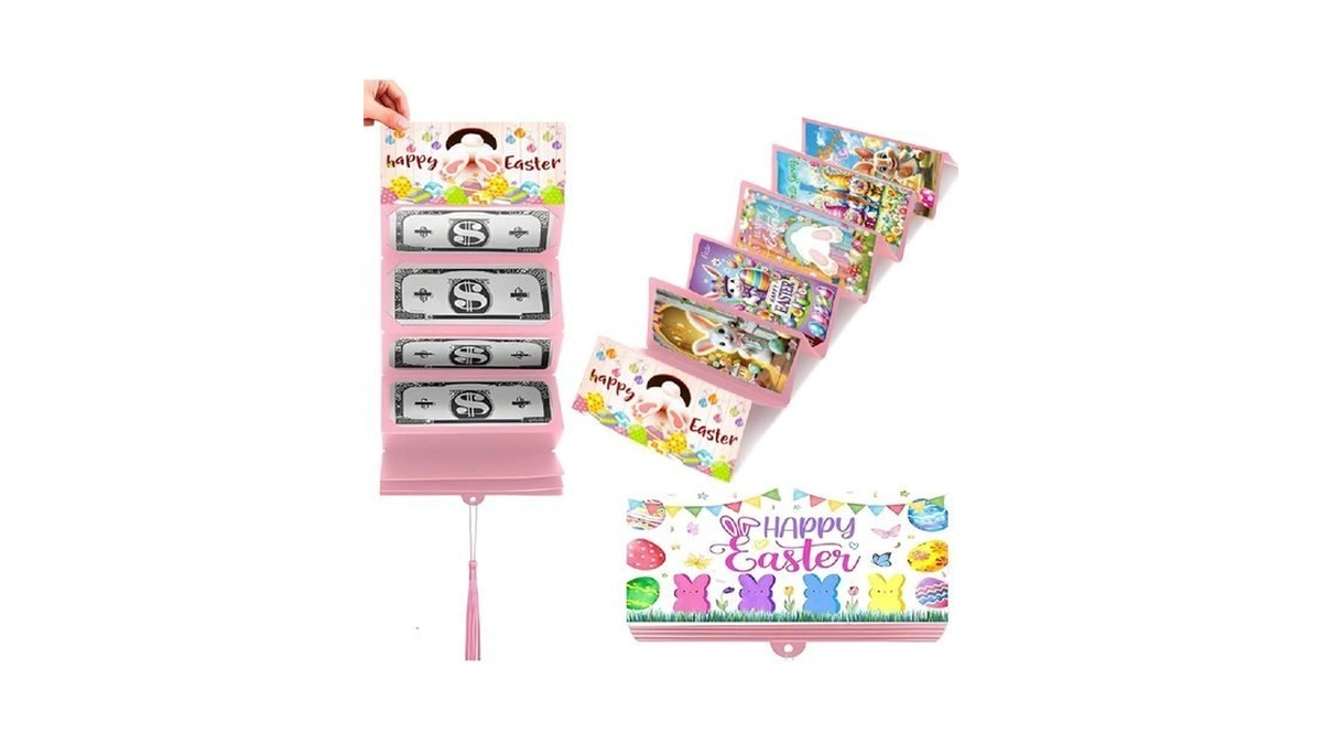 Easter Money Envelope For Cash With 10 Slots, Bunny Card