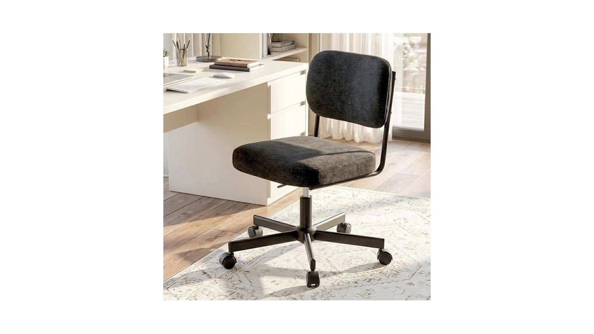 Vatros Vanity Chair With Wheels, Cute Armless Desk Chair With