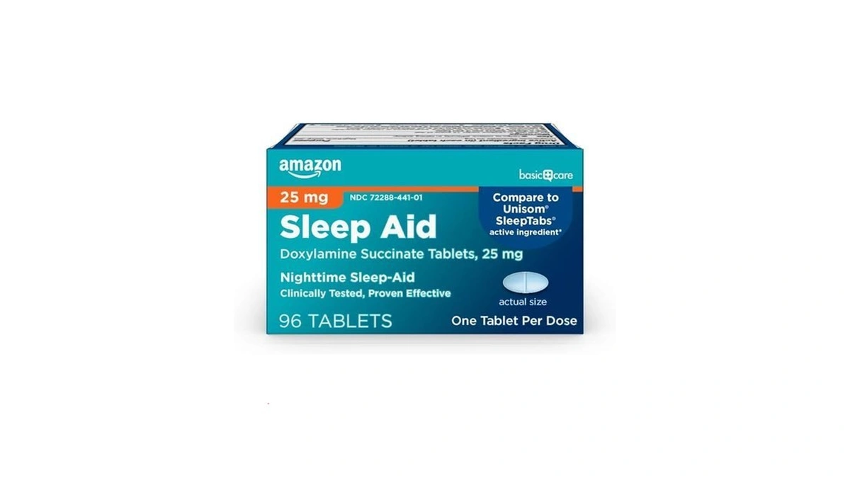 Amazon Basic Care Nighttime Sleep Aid Tablets For Adults, Doxylamine