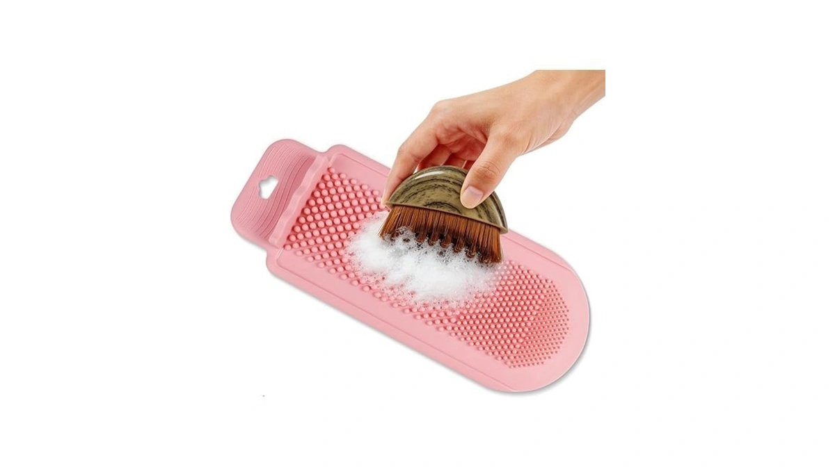 Silicone Cleaning Mat For Lymphatic Brush, Foldable Silicone Pad With