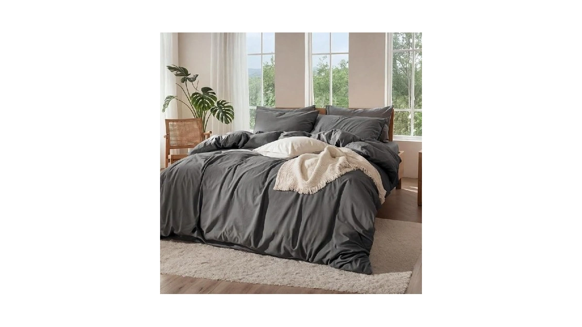 Ourjoy 100% Pure Linen Blend Sheets Set, Natural Flax Beddings