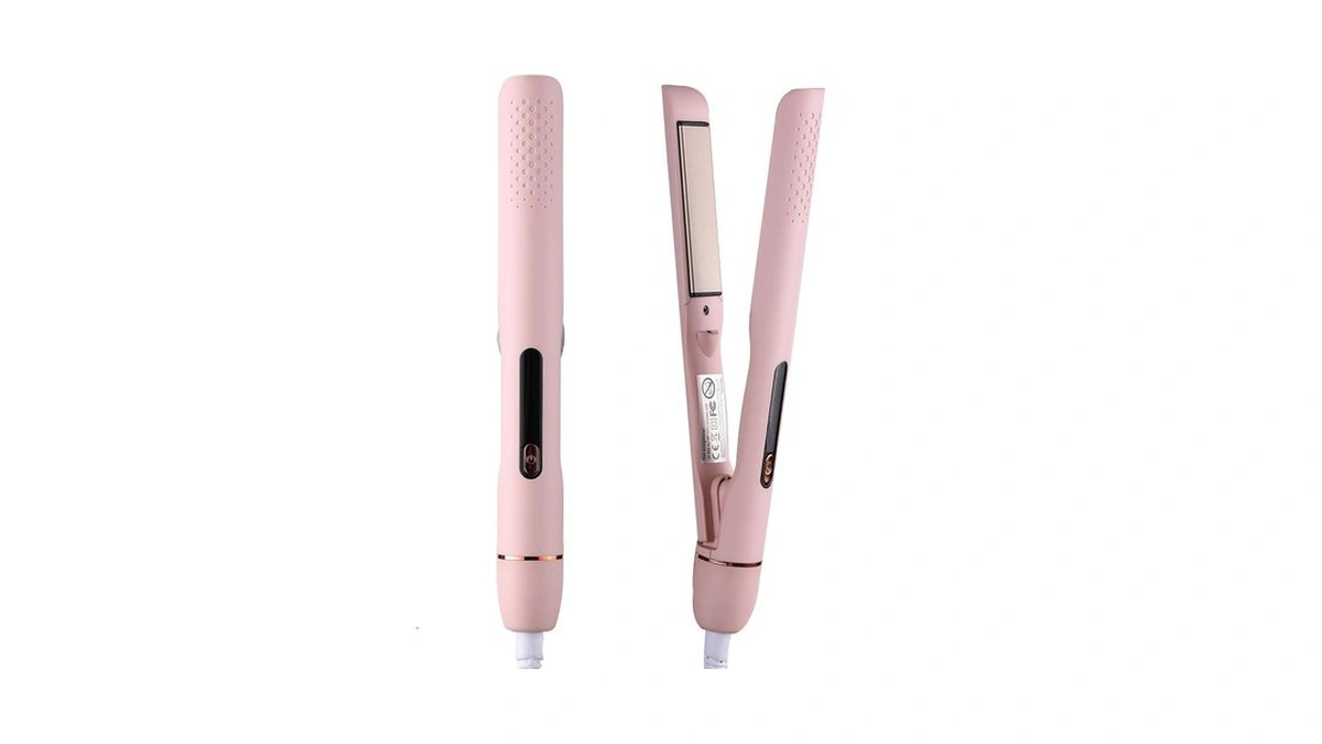 2-in-1 Hair Straightener & Curler Iron With Lcd Display, 4
