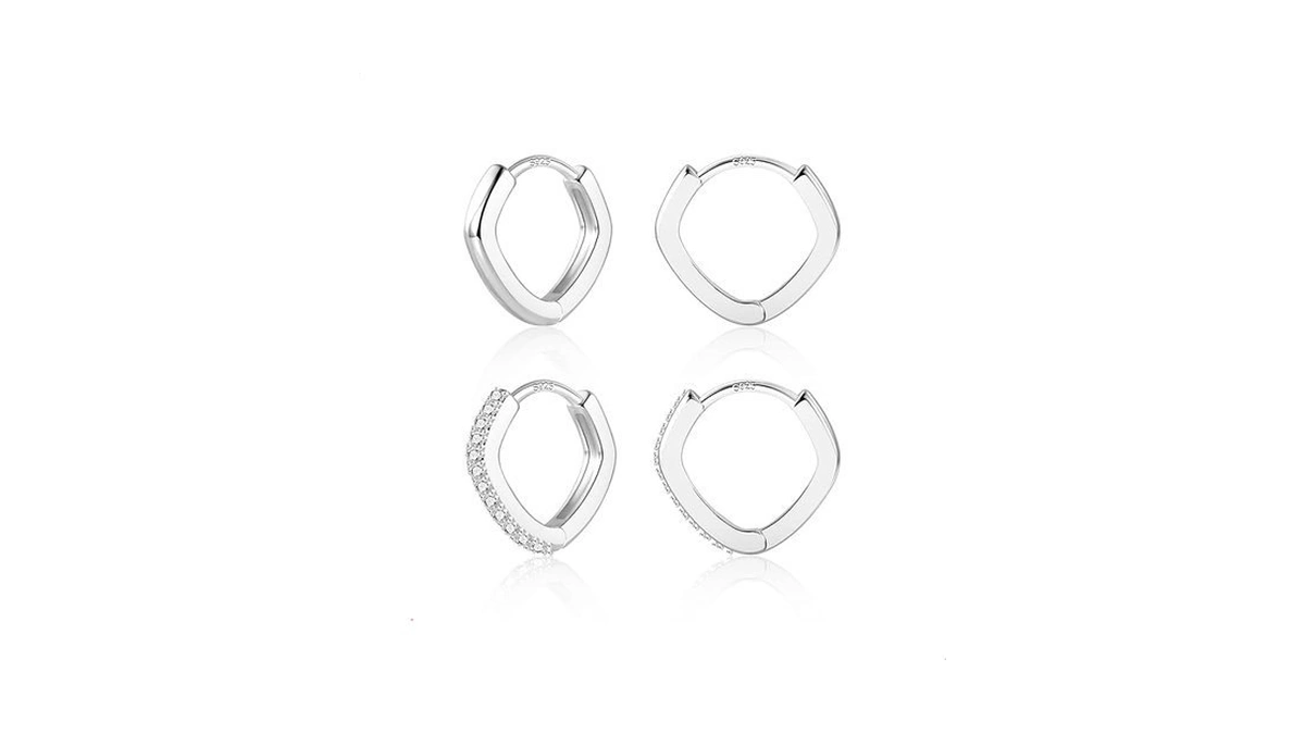 925 Sterling Silver Square Huggie Hoop Earrings For Women,small Cartilage