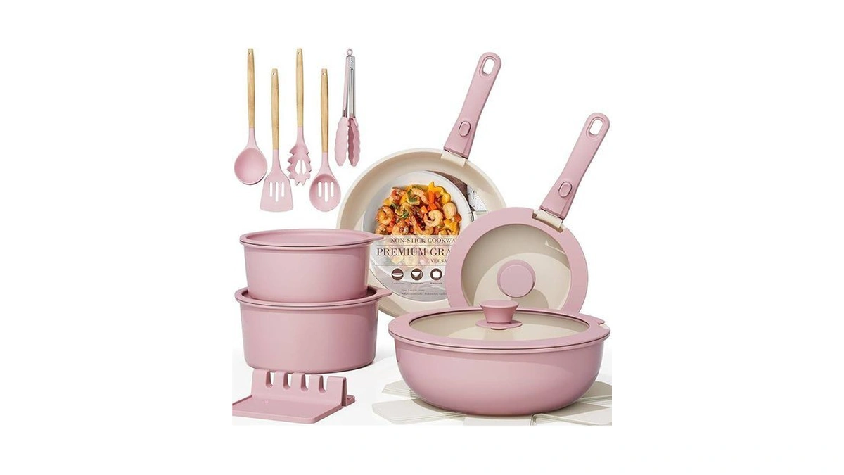 Astercook 21 Pcs Pots And Pans Set Non Stick, Ceramic