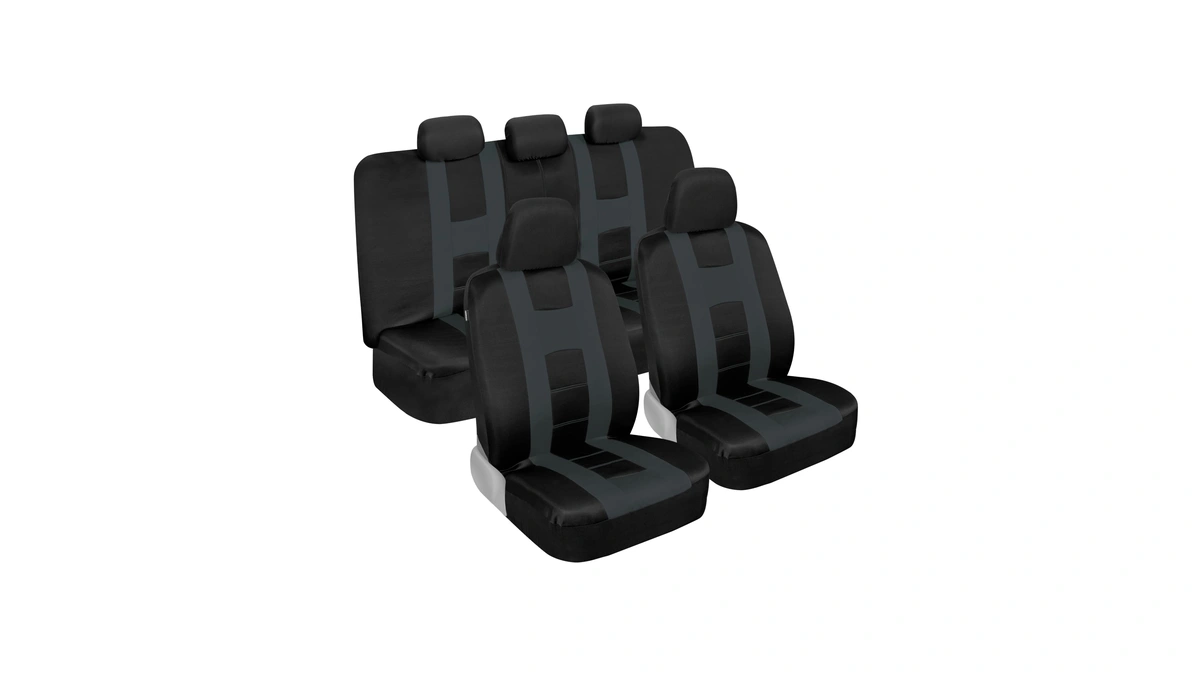 Bdk Carxs Charcoal Gray Two-tone Car Seat Covers With Matching