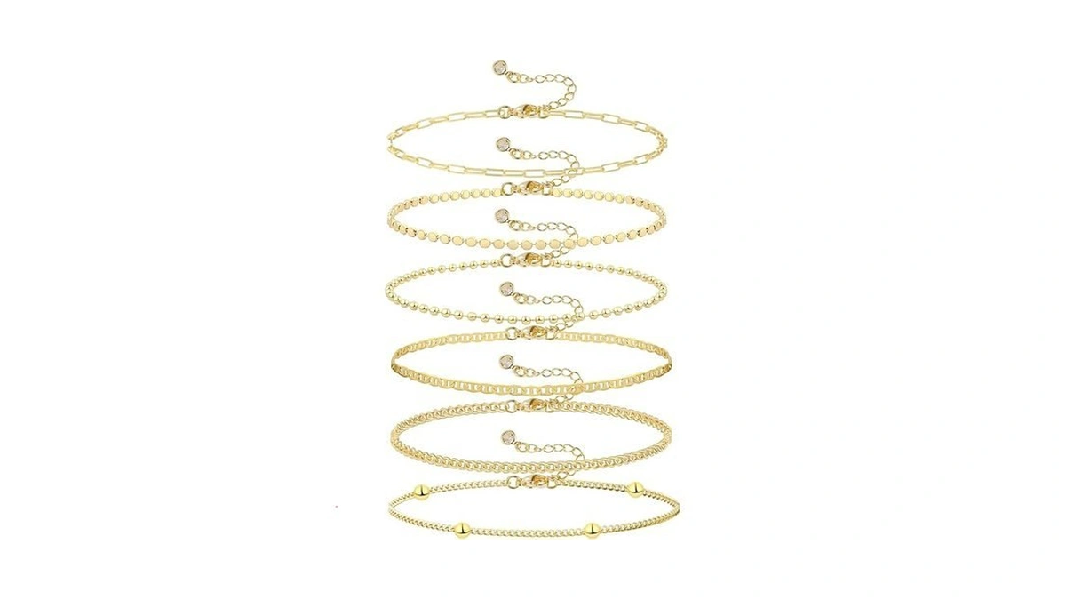 Jecomy Dainty Gold Bracelets For Women - Waterproof Stackable Gold