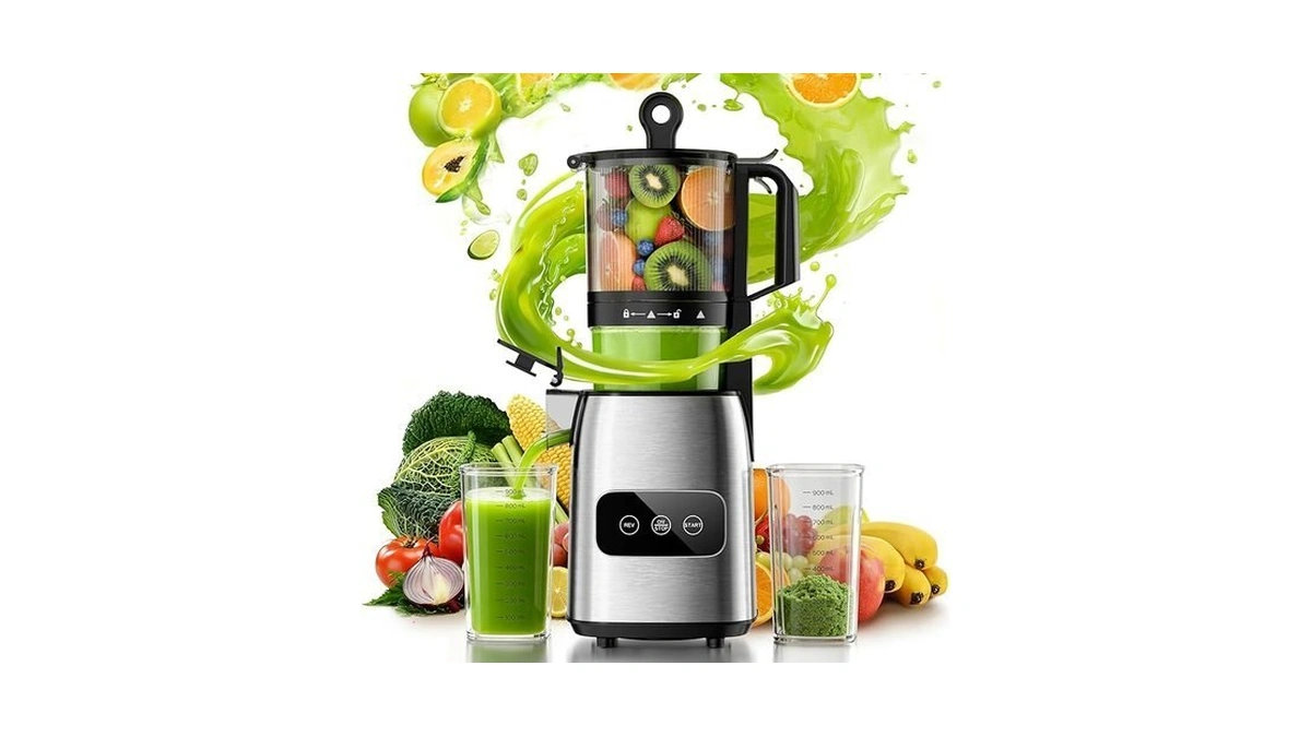 Kismile Cold Press Juicer, 5.6" Wide Feed Chute Juicer Machine,
