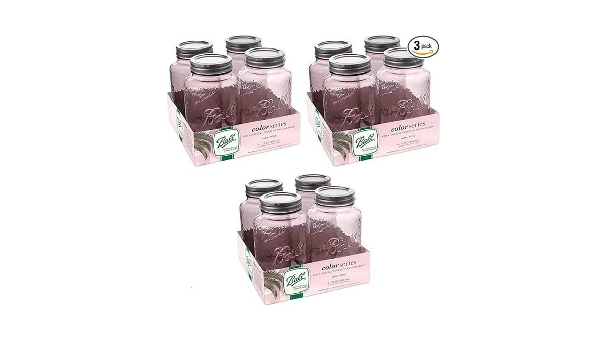 Ball Vintage Glass Mason Jars, 32 Oz Regular Mouth Quart