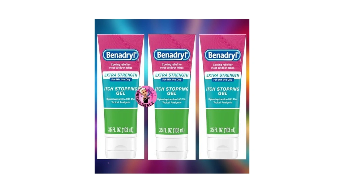 Benadryl Topical Itch Relief Gel, Extra Strength, Contains 2% Diphenhydramine