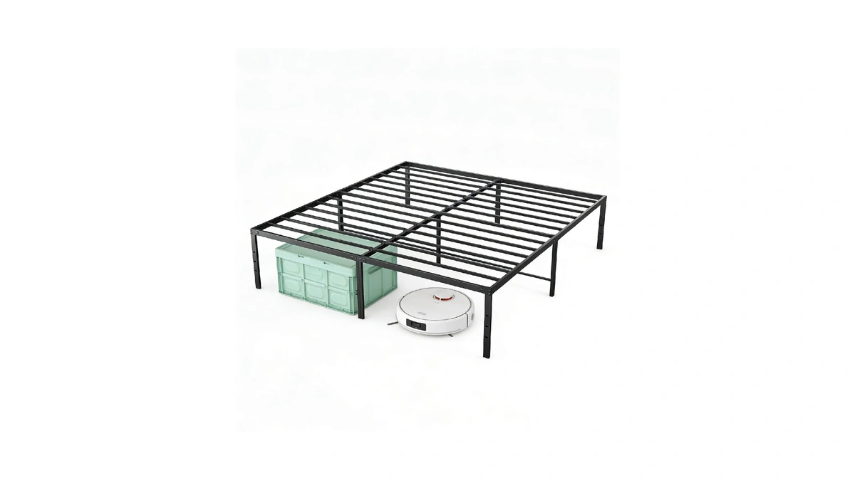 Sweetcrispy King Size 18 Inch Platform Bed Frame, Heavy Duty