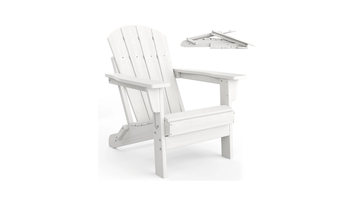 Garveelife Folding Adirondack Chairs, Hdpe Outdoor Patio Chairs All Weather