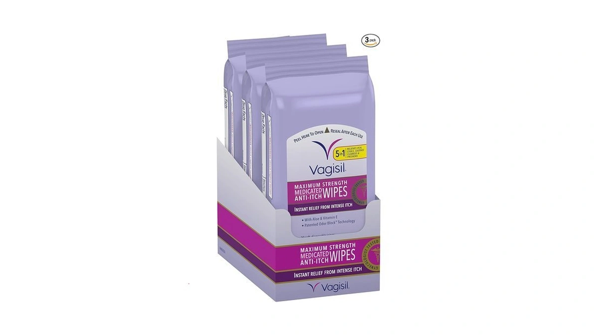 Vagisil Wipes, Anti-itch Medicated Feminine Vaginal Wipes, Maximum Strength, Instant