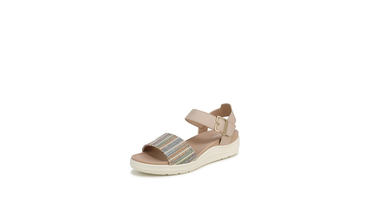 Dr. Scholl's Women's Time Off Sky Sandal Cream Multi Woven