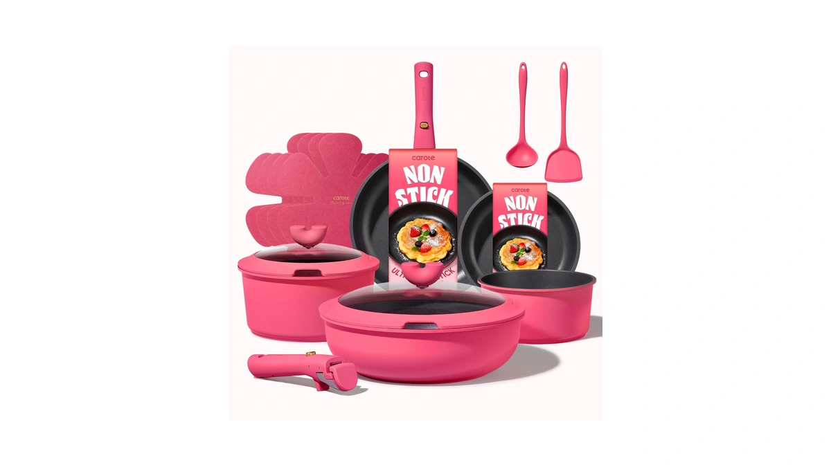 Carote 15pcs Pots And Pans Set Non Stick, Cookware Set