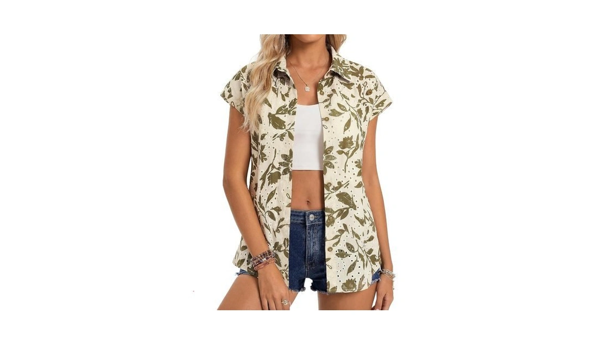 Grace Karin Floral Eyelet Spring Summer Tops For Women,2026 V