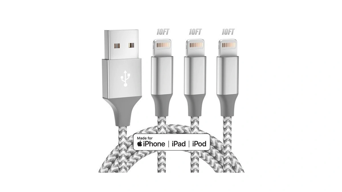 Iphone Charger 3pack 10ft Apple Mfi Certified Long Lightning Cable