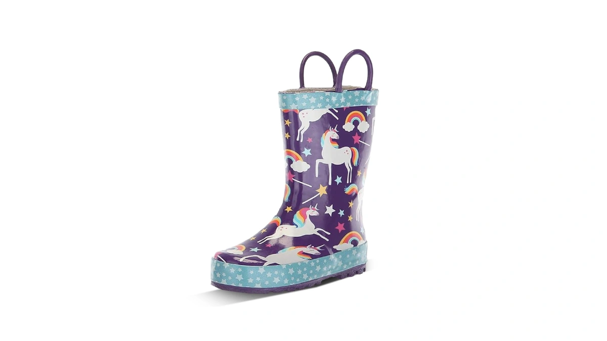 Western Chief Kids Girls' Waterproof Printed Rain Boot With Easy