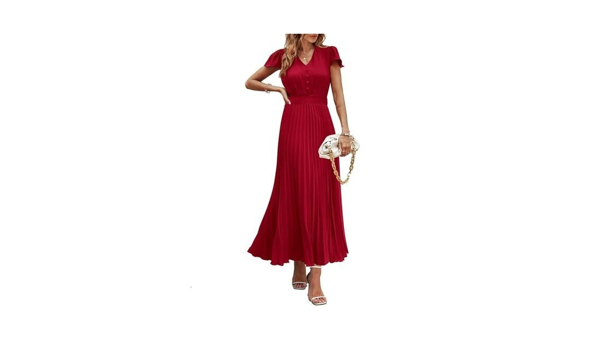 Prettygarden Women's Summer Maxi Dresses 2026 Trendy Casual Button V