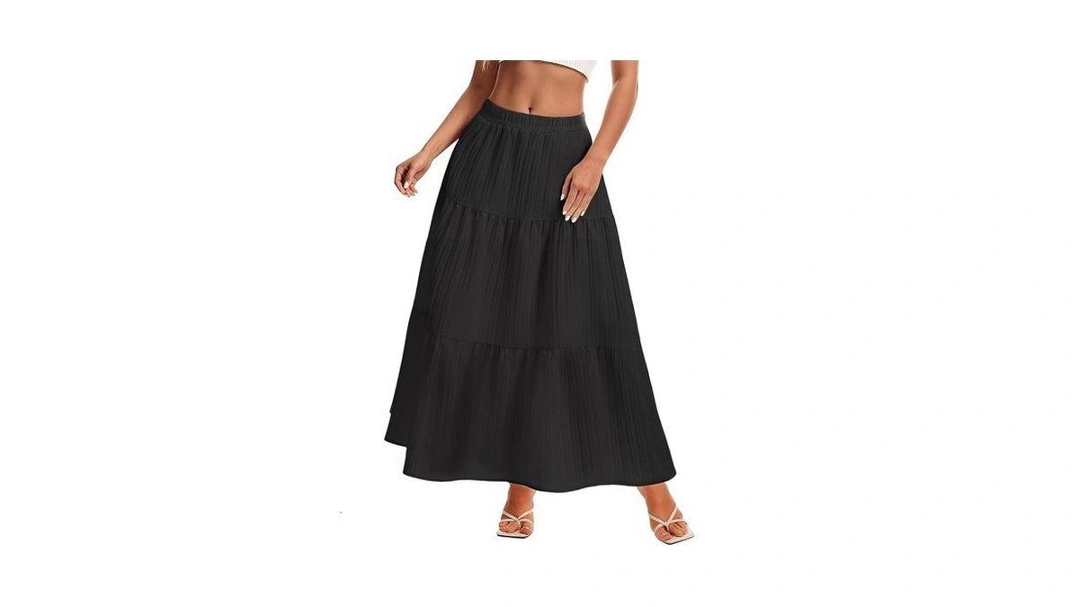 Mfavip Womens Maxi Skirt Boho Long Flowy Skirts Trendy Summer