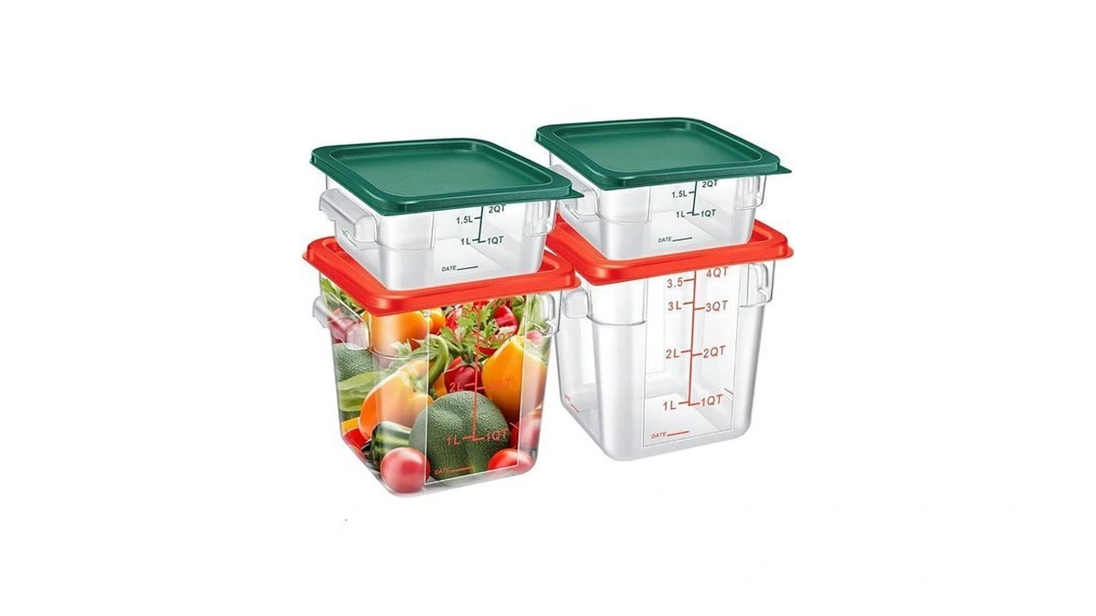Barydat 4 Pcs Square Food Storage Containers With Lids Measurement